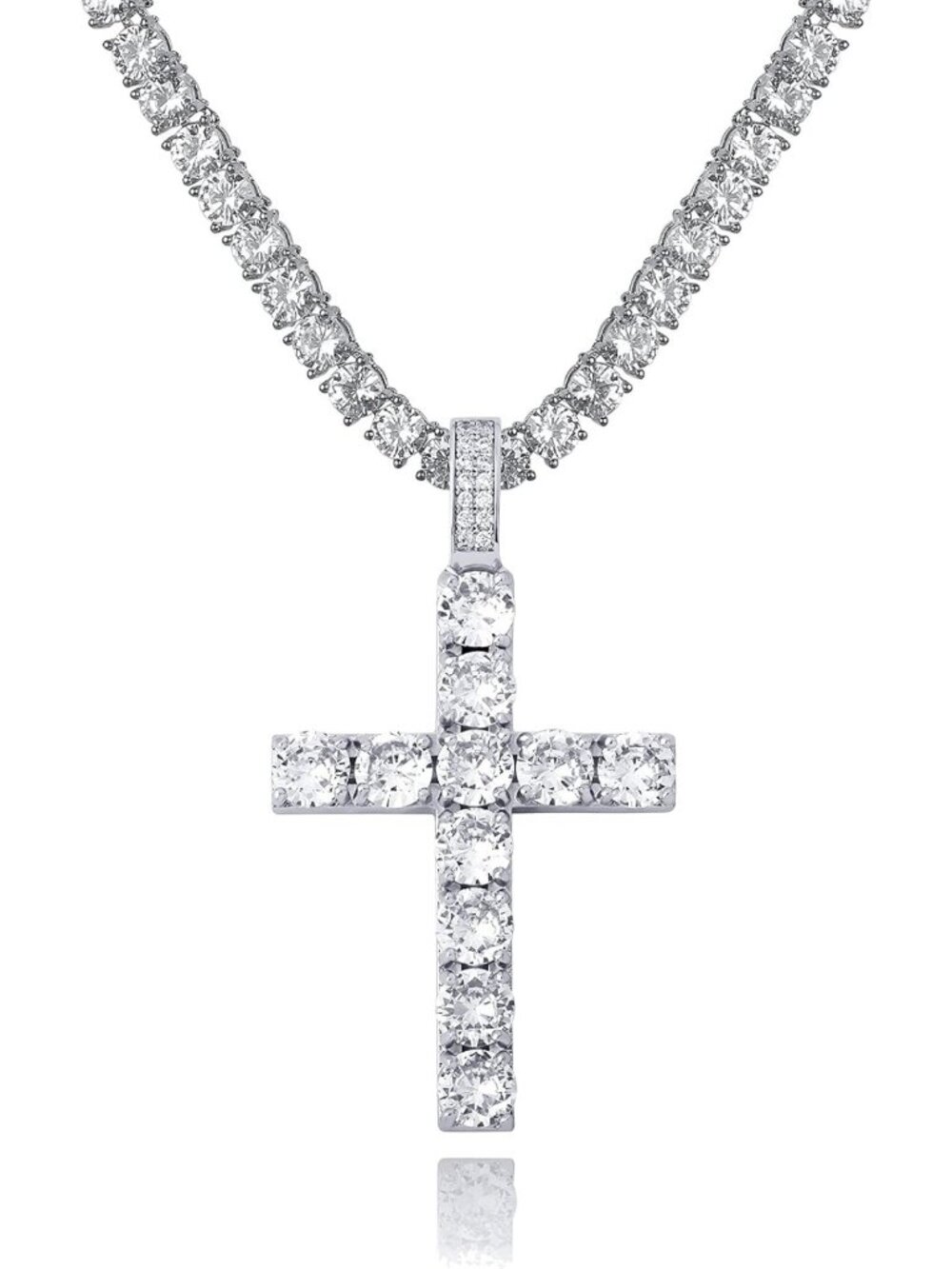 Stylish Gold Cross Necklace for Men & Women | Iced Cubic Zirconia Pendant Chain